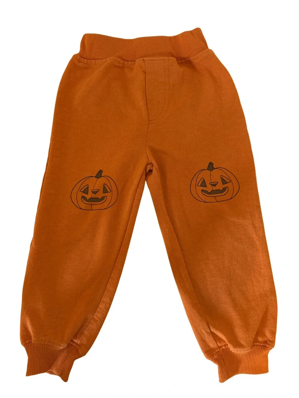 Kids Pumpkin Graphic Orange Jogger Sweatpants